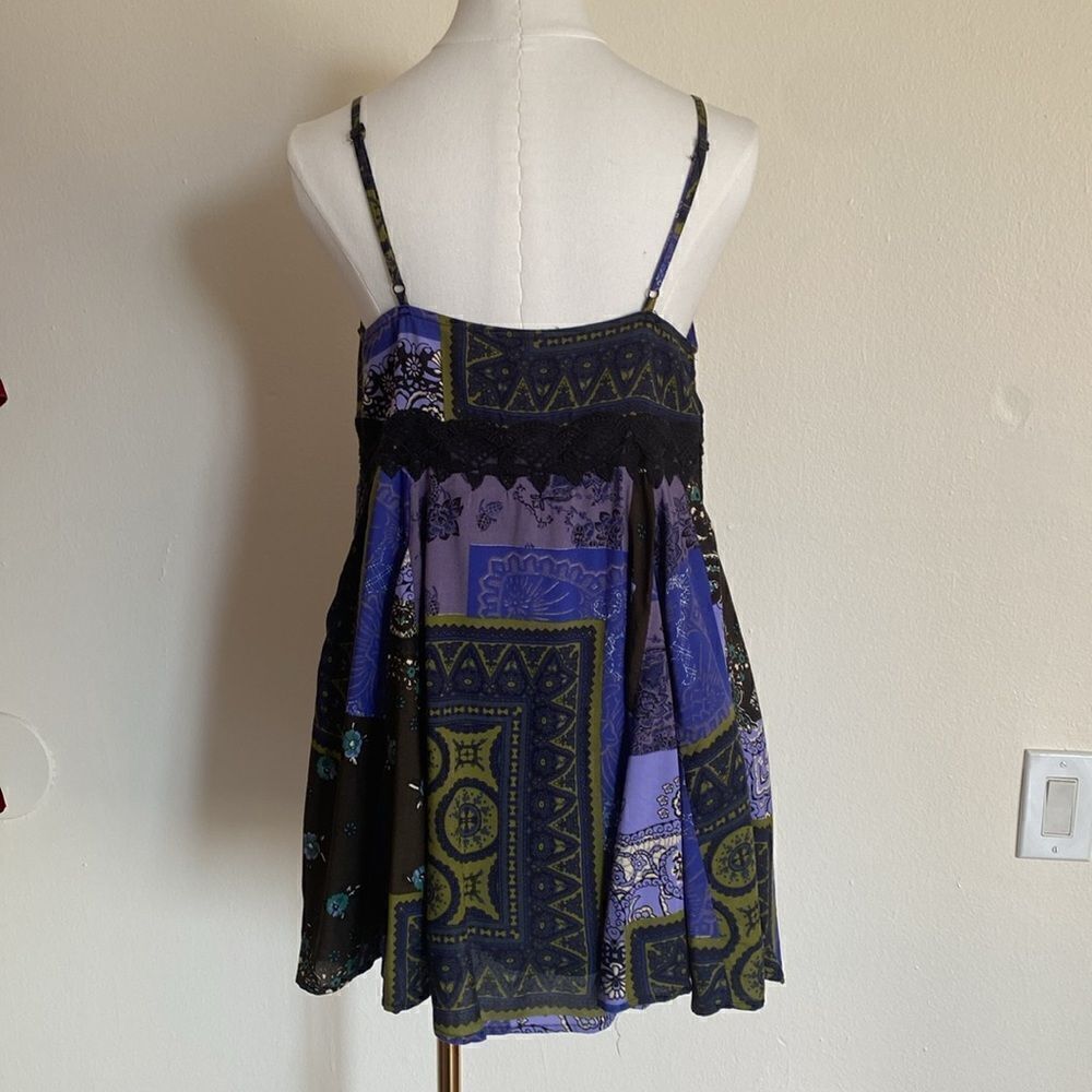 UO Dark Blue Azalea Lace Inset Frock Dress Size Small NWT - Picture 8 of 13